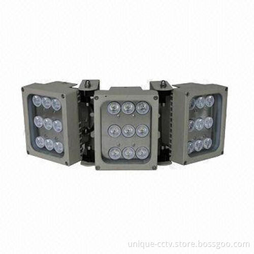 IR Illuminator with 27pcs 2W dot-matrix IR LED, Low Light Decay and Long Service Lifespan